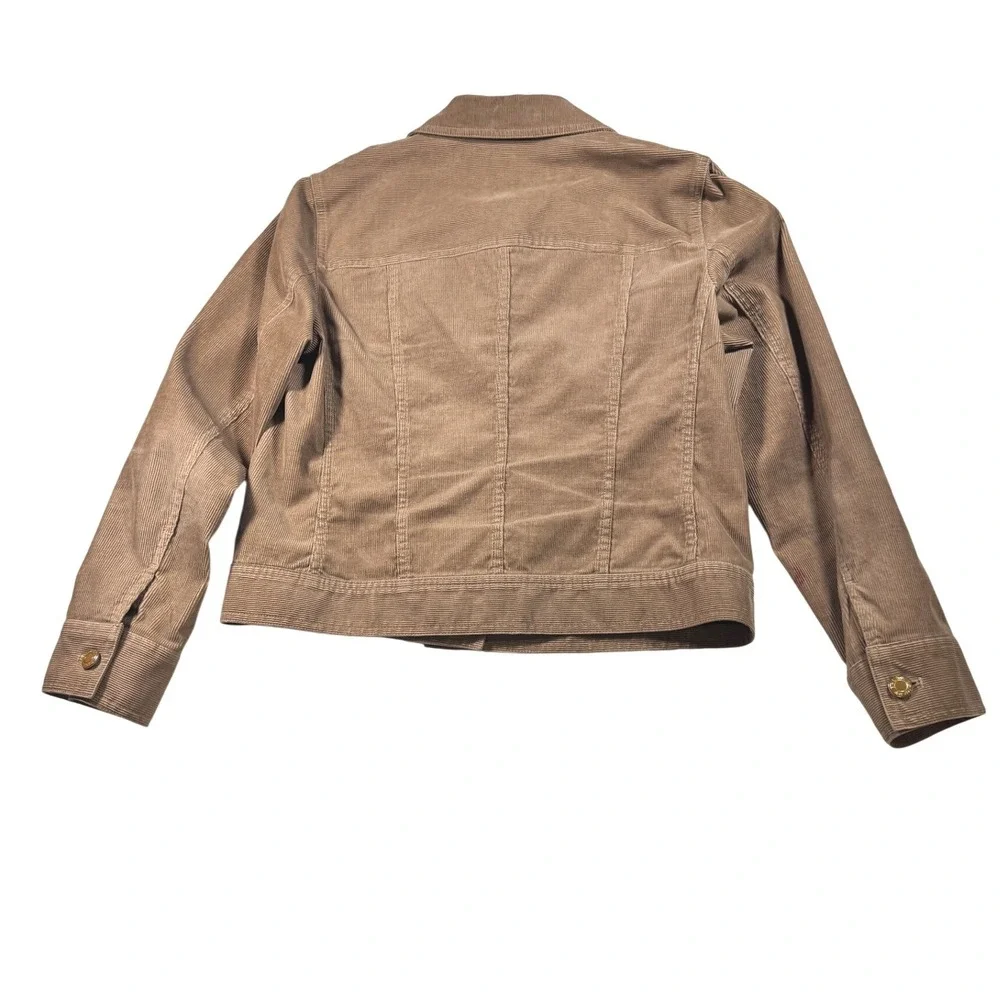 Talbots Womens Petite Corduroy Trucker Jacket Beige Brown‎ 6P Classic casual